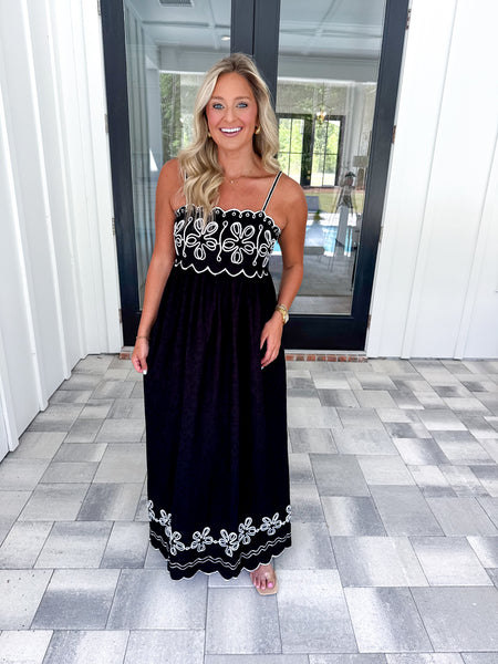 Black Embroidered Dress