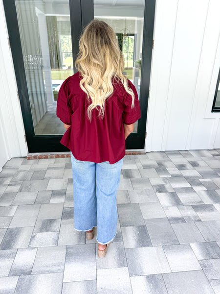 Garnet Pintuck Top