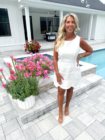 Linen Scallop Dress