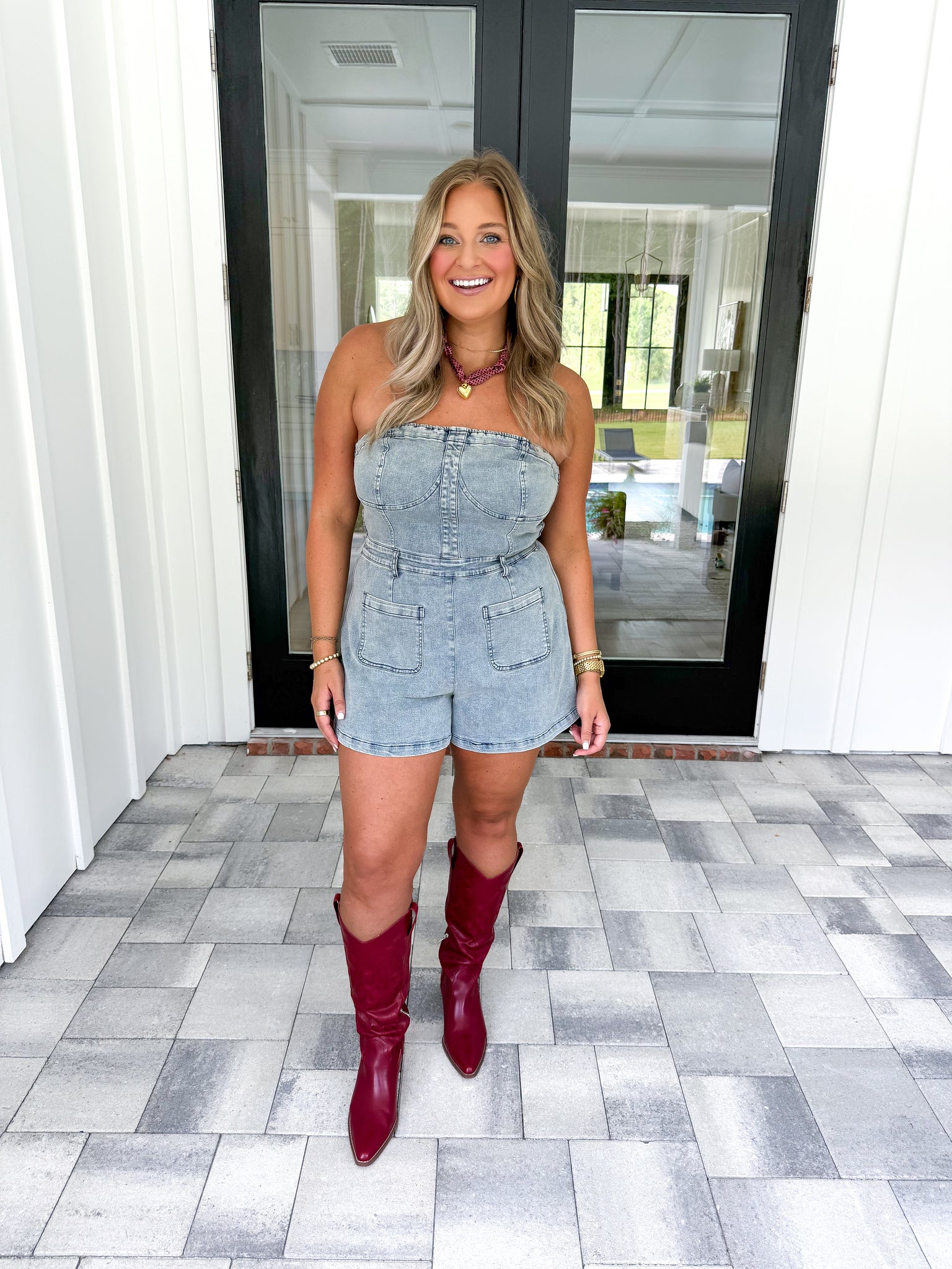 Denim Romper