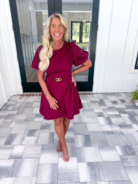 Garnet Puff Sleeve Dress