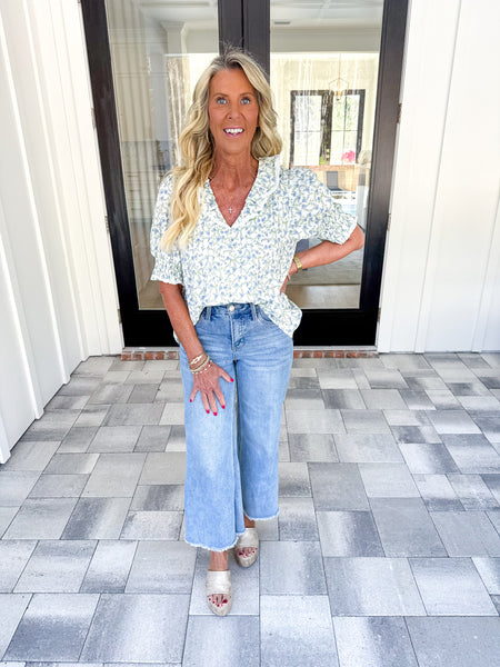 Blue Floral Top