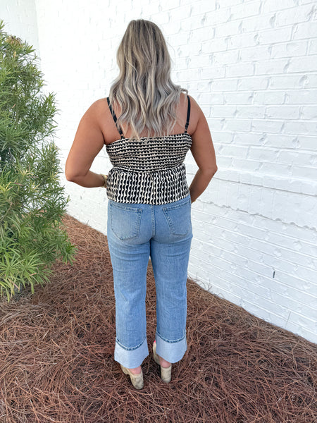 Printed Peplum Top