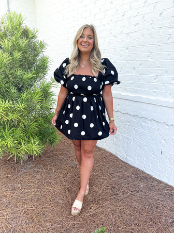 Polkadot Bubble Hem Dress