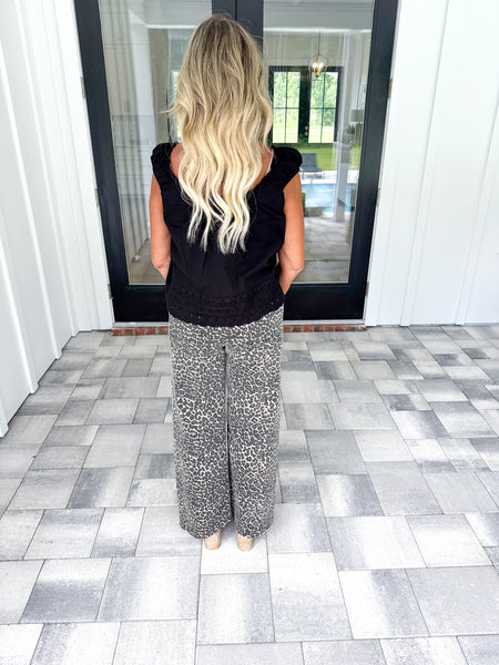 Leopard Denim Pants