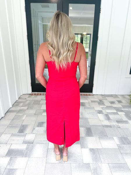 Red Asymmetric Midi