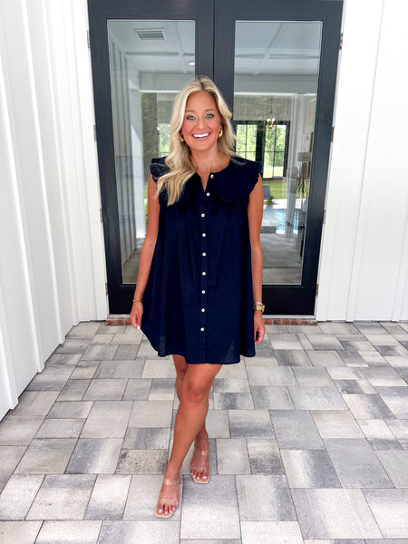 Navy Collared Dress