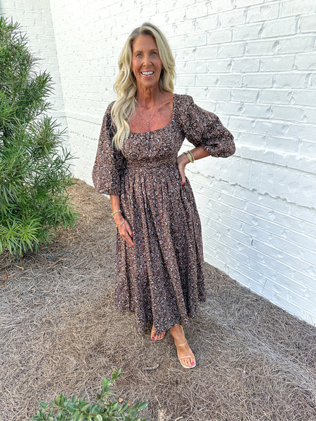 Chestnut Floral Maxi