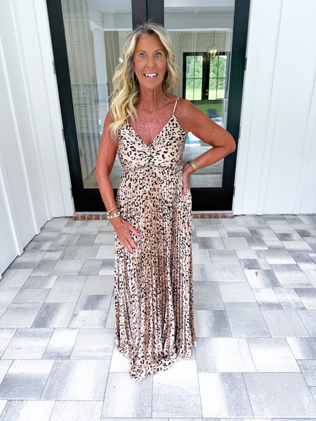 Leopard Pleated Maxi
