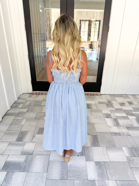 Scallop Seersucker Midi