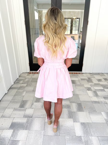 Pink Puff Sleeve Dress