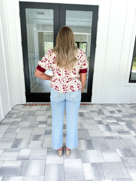 Garnet Floral Top