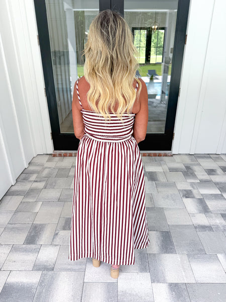 Garnet Striped Midi