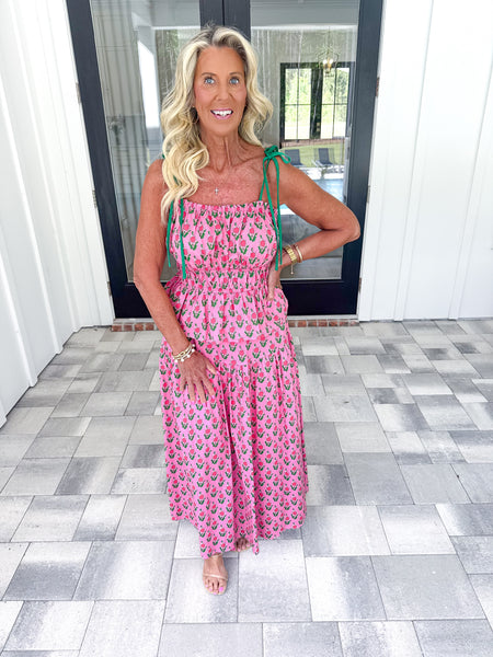 Pink Floral Midi Set
