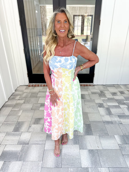 Multi Floral Midi