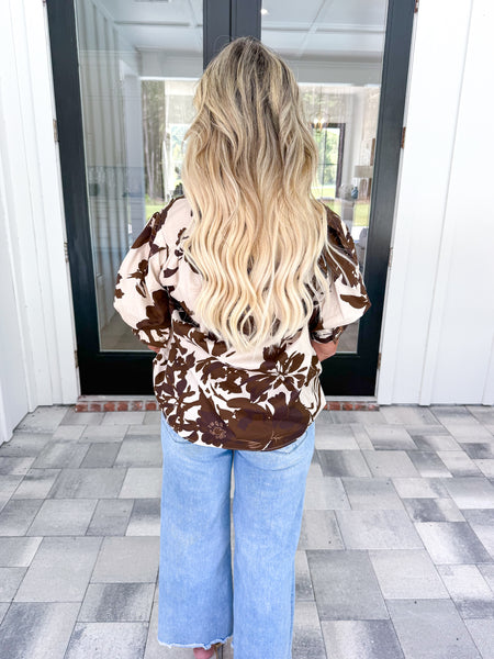 Brown Floral Top