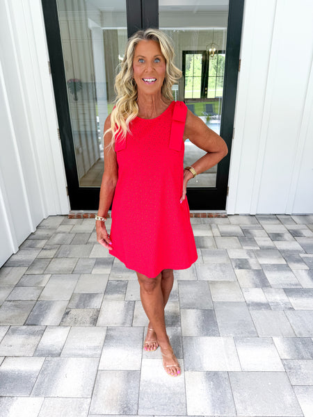 Red Eyelet Dress