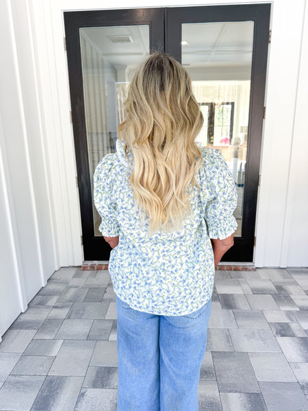 Blue Floral Top
