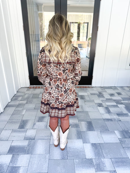 Brown Floral Dress
