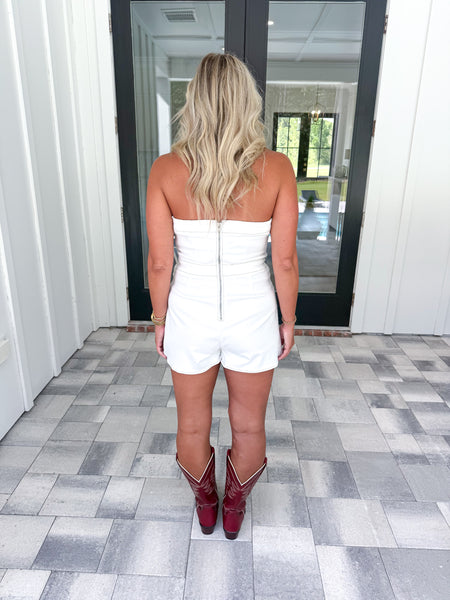Off White Denim Romper