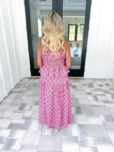 Pink Floral Midi Set