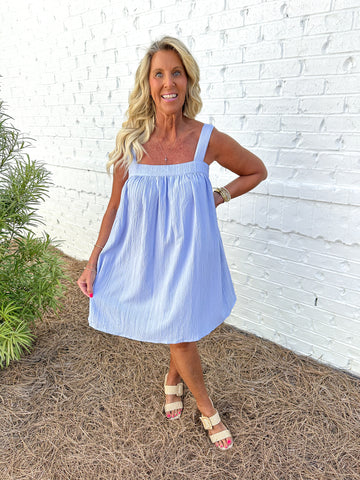 Blue Babydoll Tank Dress