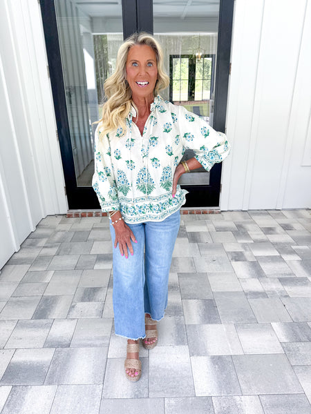 Cream Floral Top