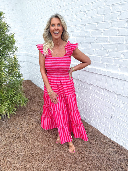 Striped Tiered Maxi
