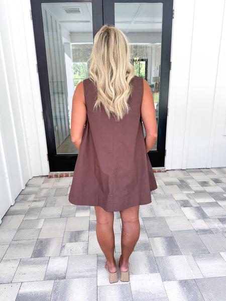 Brown Sleeveless Dress