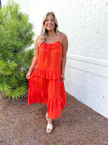 Orange Tiered Maxi