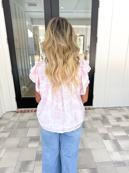 Pink Toile Top