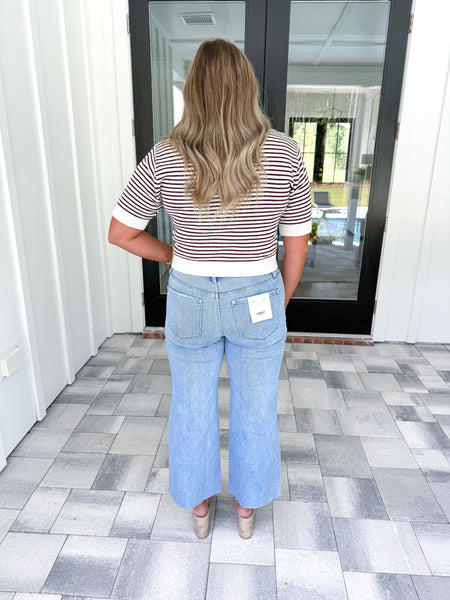 Garnet Striped Knit Top