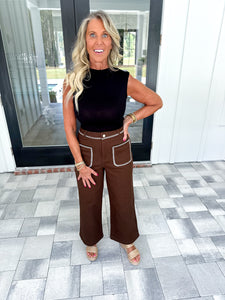 Brown Stitch Pant