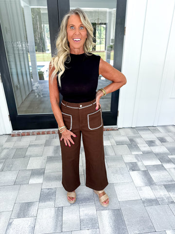Brown Stitch Pant