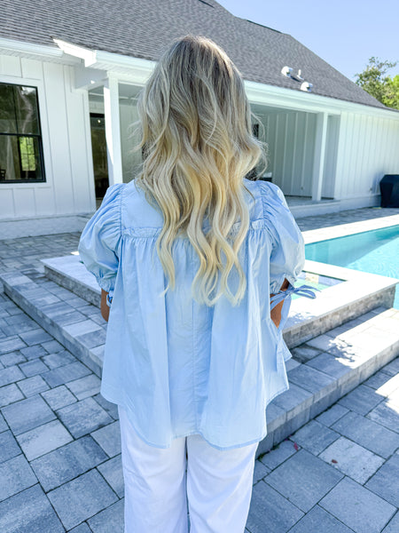 Blue Tiered Top