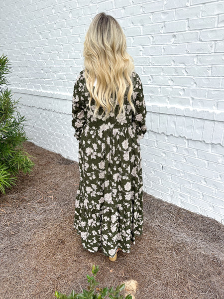 Olive Floral Maxi