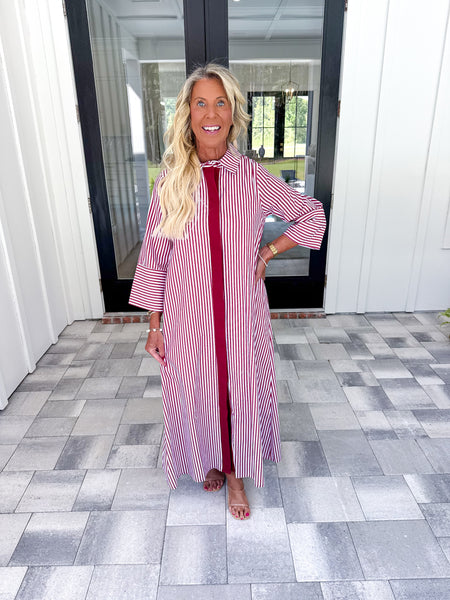 Garnet Striped Midi