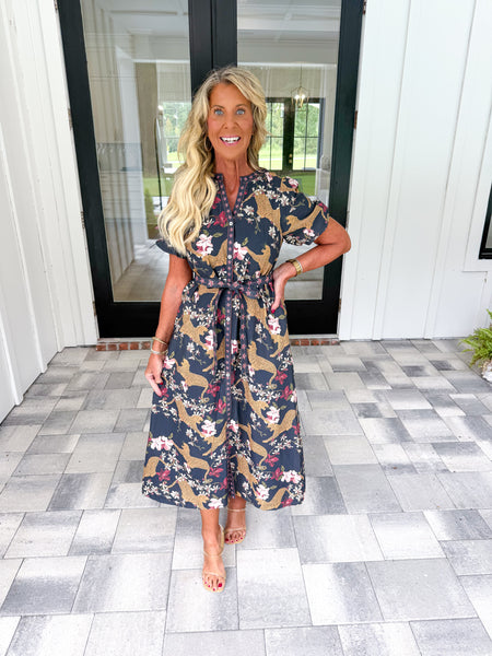 Animal Floral Midi