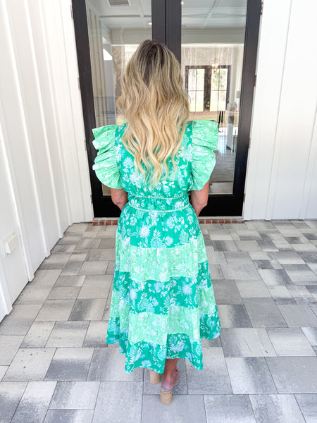 Green Floral Midi