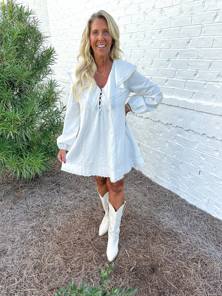 White Denim Dress