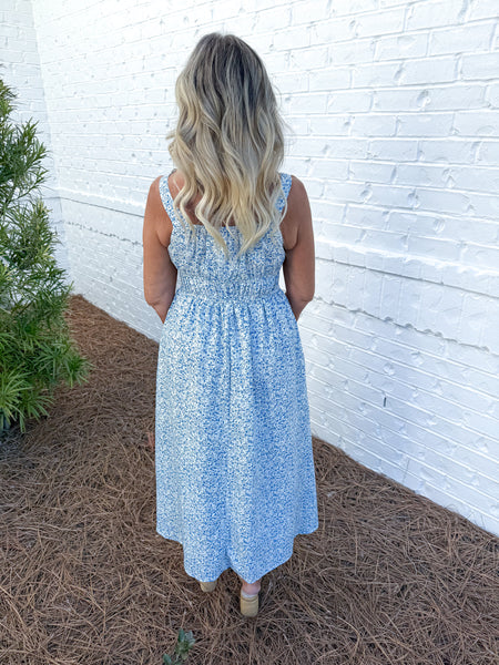 Blue Floral Midi