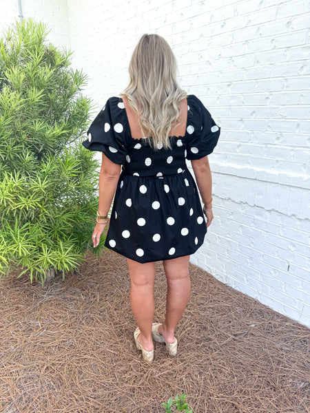 Polkadot Bubble Hem Dress