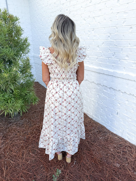 Floral Smocked Midi