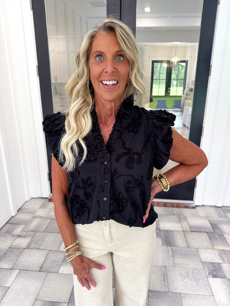 Black Applique Top