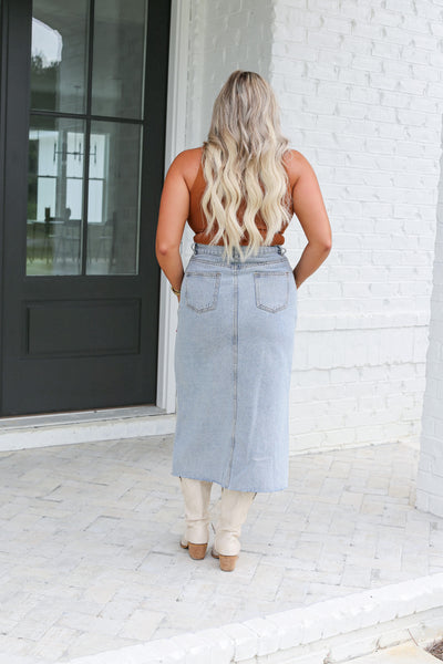 Denim Slit Skirt