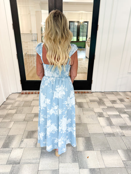 Blue Floral Midi