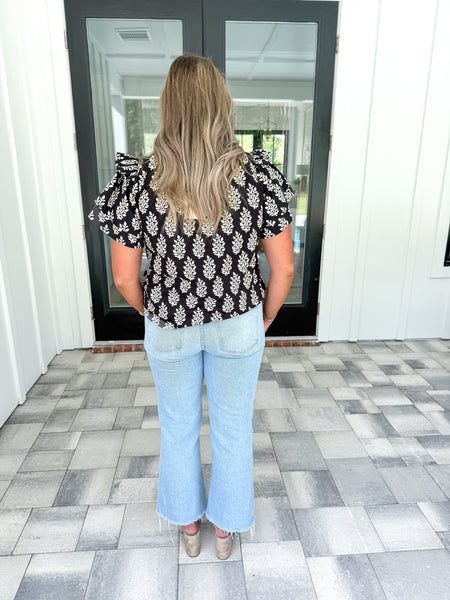 Black Patterned Top