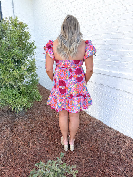 Multi Floral Babydoll Dress