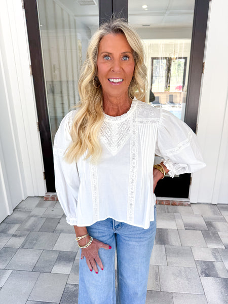 Lace Pintuck Blouse
