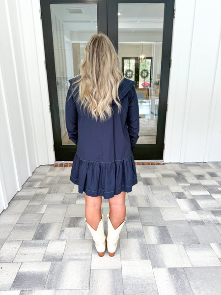Navy Collared Dress